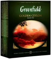 Чай черный в пакетиках Golden Ceylon GREENFIELD, (2гх100п)-Photoroom