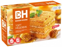 Медовый торт «Медовик» с начинкой из варёной сгущёнки Baker House (1)-Photoroom