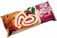 Рулет с начинкой из ванильно-вишнёвого  крема Kovis-Photoroom