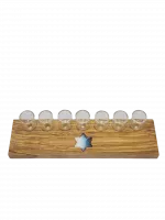Wooden seven-candle holder with a star of David