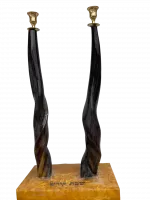 A candlestick made of antelope horns