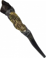 Eland shofar, exotic, silver and gold plated, handmade