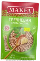 Гречневая крупа Экстра (варится в пакетиках, 6 порций), 400 гр. Макфа.-Photoroom