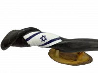 Shofar with the flag of Israel_1