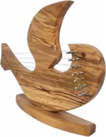 David's harp made of olive wood with a pattern, Star of David, handmade_1