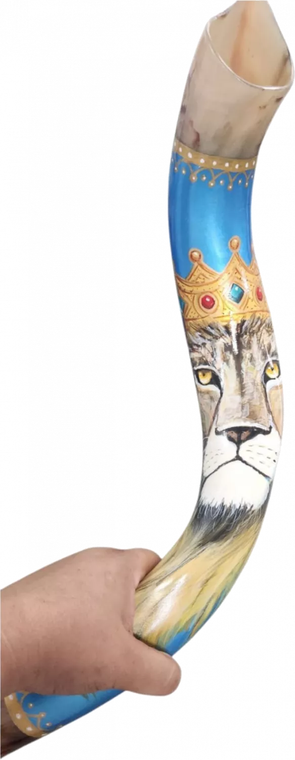 Shofar Kudu  Lion of Judah with Crown, handmade_2