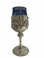 Silver Eliyahu glass with blue glass_2