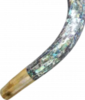 Shofar mother of pearls, green stones imported from Australia, special, luxurios, for connoisseurs_collectors_2