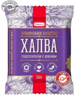 Конфеты халва подсолнечная с изюмом МИШКИНО, 250 гр.-Photoroom