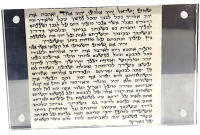 Real parchment for the mezuzah, inside perspex for protection