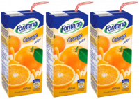 Набор 3 шт. 100% Апельсиновый сок, Fontana, 250 мл-Photoroom