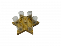 Wooden candlestick in the form of a six-pointed star