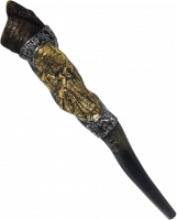 Eland shofar, exotic, silver and gold plated, handmade