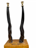 A candlestick made of antelope horns