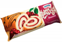 Рулет с начинкой из ванильно-вишнёвого  крема Kovis-Photoroom