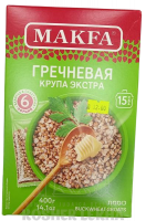 Гречневая крупа Экстра (варится в пакетиках, 6 порций), 400 гр. Макфа.-Photoroom
