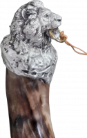 Large kudu shofar, for anointing oil, silver plated, handmade_2