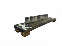 Wooden seven-candle holder with white lions_1