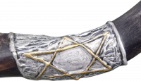 Small kudu shofar, anointing oil, silver plated, with Star of David pattern, handmade_2