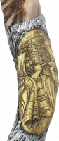 Silver-plated shofar, with the pattern of a priest blowing a shofar_1